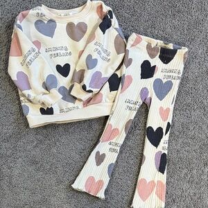 Zara Multicolor Heart Knit Set - Size 2